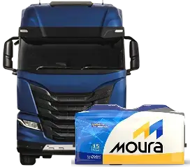 Caminhão e bateria Moura